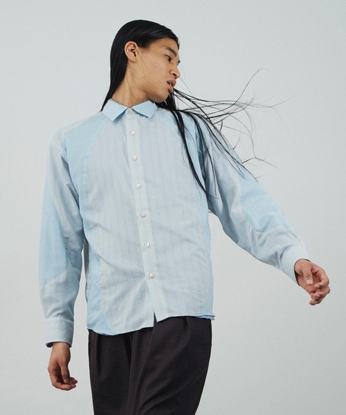 Jieda（ジエダ）の「SWITCHING SHIRT（シャツ/ブラウス・メンズ・グレー/サックスブルー/ピンク・1/2）」の2枚目の写真