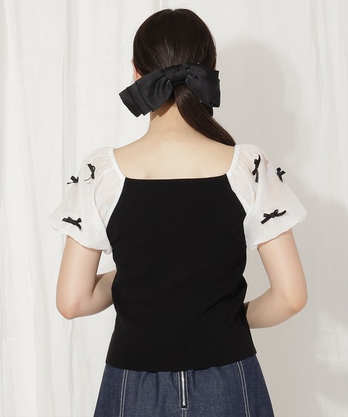 WILLSELECTION(ウィルセレクション)の「ハートネックミニリボンニット(ニット/セーター・レディース・ピンク/ブラック系その他/ブラック・FREE)」の8枚目の写真