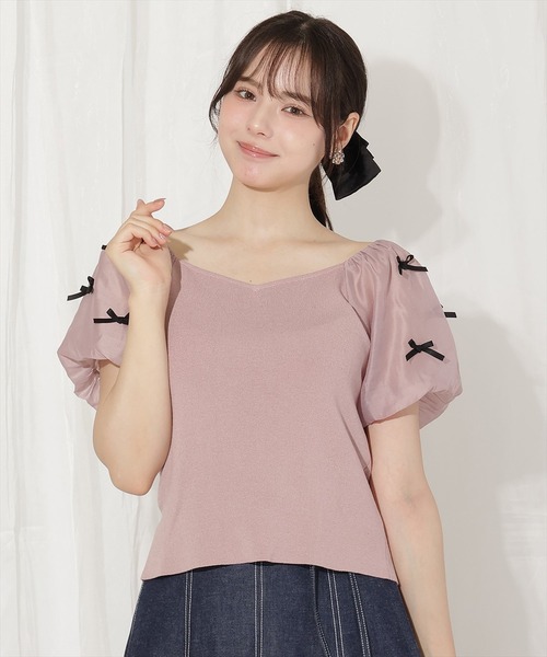 WILLSELECTION(ウィルセレクション)の「ハートネックミニリボンニット(ニット/セーター・レディース・ピンク/ブラック系その他/ブラック・FREE)」の12枚目の写真