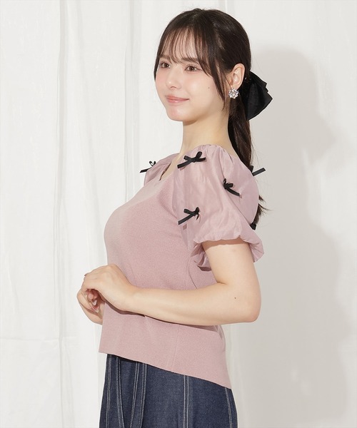 WILLSELECTION(ウィルセレクション)の「ハートネックミニリボンニット(ニット/セーター・レディース・ピンク/ブラック系その他/ブラック・FREE)」の13枚目の写真