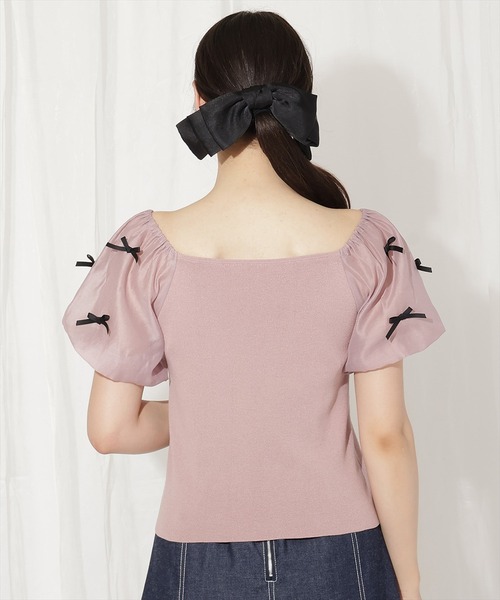WILLSELECTION(ウィルセレクション)の「ハートネックミニリボンニット(ニット/セーター・レディース・ピンク/ブラック系その他/ブラック・FREE)」の14枚目の写真
