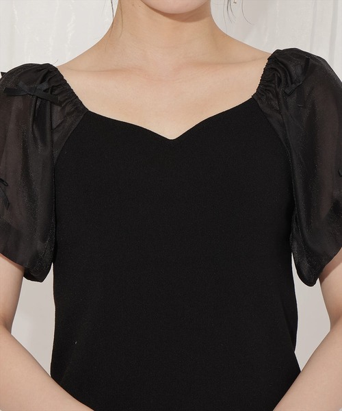 WILLSELECTION(ウィルセレクション)の「ハートネックミニリボンニット(ニット/セーター・レディース・ピンク/ブラック系その他/ブラック・FREE)」の21枚目の写真