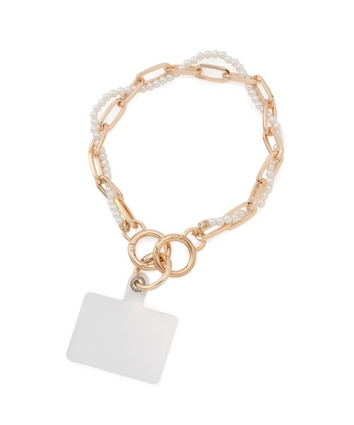 ROPE' PICNIC（ロペピクニック）の「ツイストパールチェーンスマホハンドル（スマホグッズ・レディース・ゴールド・FREE）」の2枚目の写真