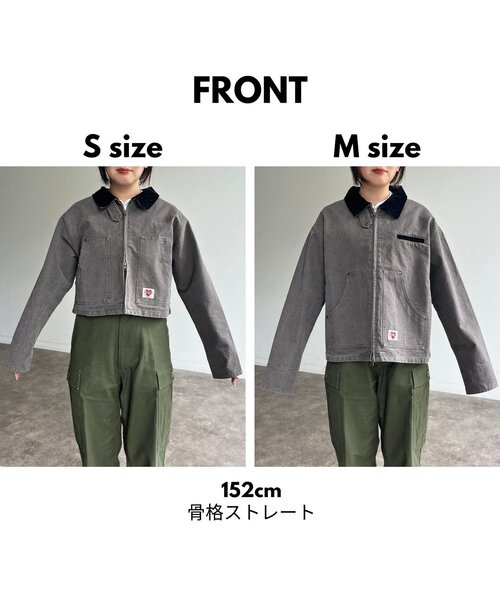 CPCM（シーピーシーエム）の「ヴィンテージ風ワークブルゾン（ブルゾン・レディース・アイボリー/チャコールグレー/キャメル・MEDIUM/SMALL）」の4枚目の写真