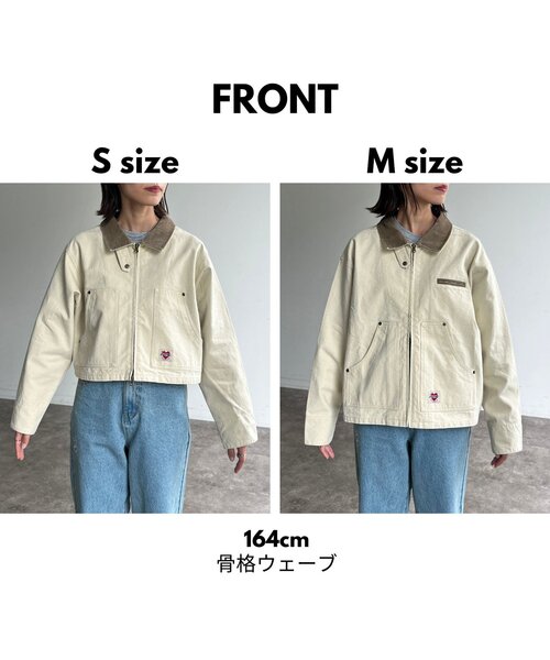 CPCM（シーピーシーエム）の「ヴィンテージ風ワークブルゾン（ブルゾン・レディース・アイボリー/チャコールグレー/キャメル・MEDIUM/SMALL）」の7枚目の写真