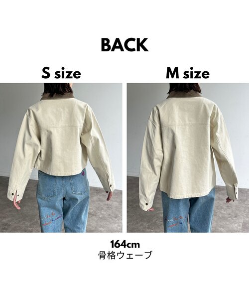 CPCM（シーピーシーエム）の「ヴィンテージ風ワークブルゾン（ブルゾン・レディース・アイボリー/チャコールグレー/キャメル・MEDIUM/SMALL）」の9枚目の写真