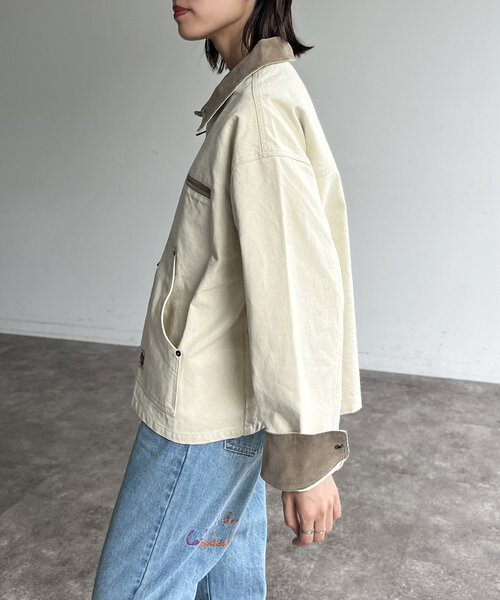 CPCM（シーピーシーエム）の「ヴィンテージ風ワークブルゾン（ブルゾン・レディース・アイボリー/チャコールグレー/キャメル・MEDIUM/SMALL）」の12枚目の写真