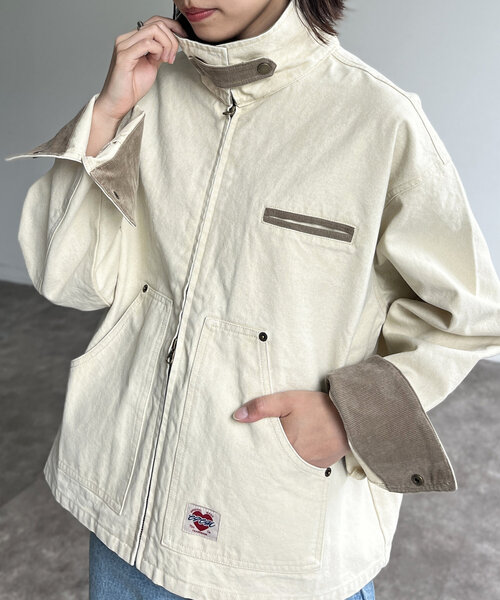 CPCM（シーピーシーエム）の「ヴィンテージ風ワークブルゾン（ブルゾン・レディース・アイボリー/チャコールグレー/キャメル・MEDIUM/SMALL）」の15枚目の写真