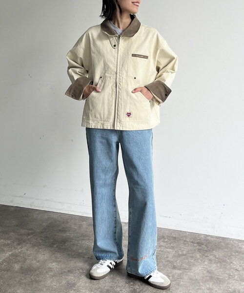 CPCM（シーピーシーエム）の「ヴィンテージ風ワークブルゾン（ブルゾン・レディース・アイボリー/チャコールグレー/キャメル・MEDIUM/SMALL）」の16枚目の写真
