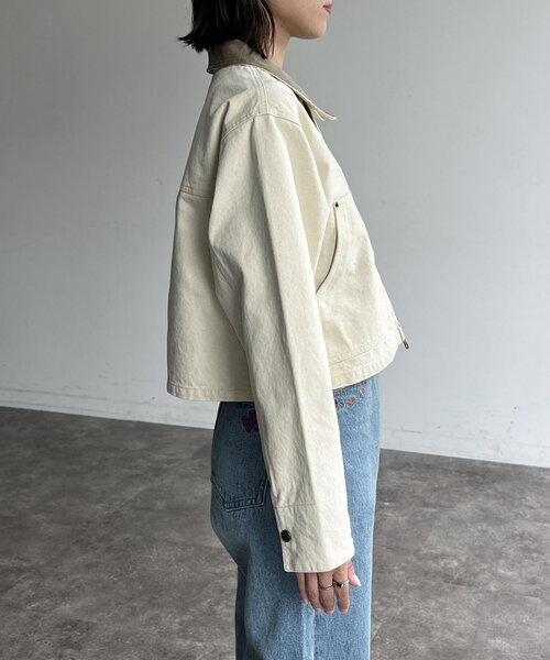 CPCM（シーピーシーエム）の「ヴィンテージ風ワークブルゾン（ブルゾン・レディース・アイボリー/チャコールグレー/キャメル・MEDIUM/SMALL）」の21枚目の写真
