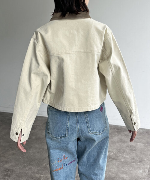 CPCM（シーピーシーエム）の「ヴィンテージ風ワークブルゾン（ブルゾン・レディース・アイボリー/チャコールグレー/キャメル・MEDIUM/SMALL）」の22枚目の写真