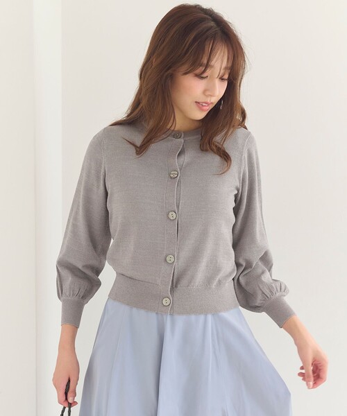 Feroux（フェルゥ）の「【洗える】ラメニットカーディガン（カーディガン/ボレロ・レディース・ベージュ系/ライトグレー系/ブルー系/ピンク系・F）」の9枚目の写真
