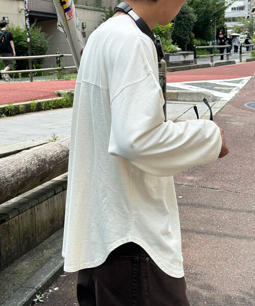 CIAOPANIC(チャオパニック)の「ピグメントBIGフットボールTEE(Tシャツ/カットソー・レディース・チャコールグレー/アイボリー/ネイビー/ピンク・FREE)」の7枚目の写真