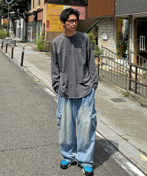 CIAOPANIC(チャオパニック)の「ピグメントBIGフットボールTEE(Tシャツ/カットソー・レディース・チャコールグレー/アイボリー/ネイビー/ピンク・FREE)」の16枚目の写真