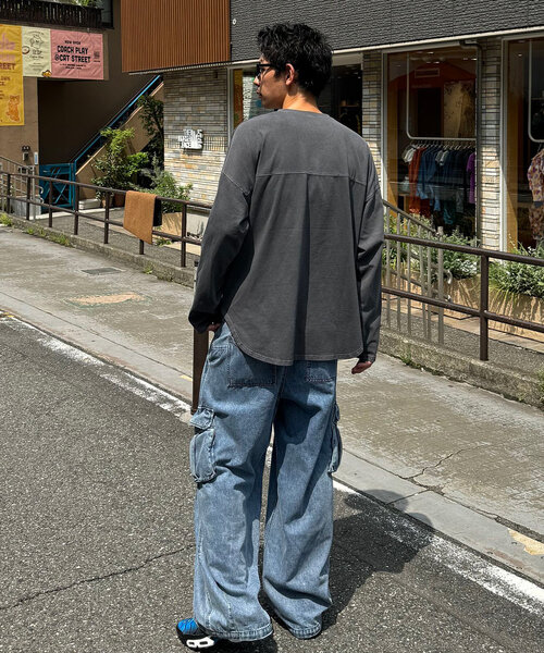 CIAOPANIC(チャオパニック)の「ピグメントBIGフットボールTEE(Tシャツ/カットソー・レディース・チャコールグレー/アイボリー/ネイビー/ピンク・FREE)」の18枚目の写真