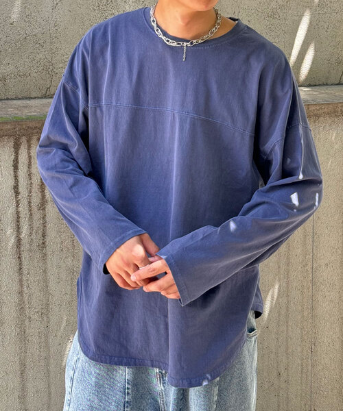 CIAOPANIC(チャオパニック)の「ピグメントBIGフットボールTEE(Tシャツ/カットソー・レディース・チャコールグレー/アイボリー/ネイビー/ピンク・FREE)」の19枚目の写真