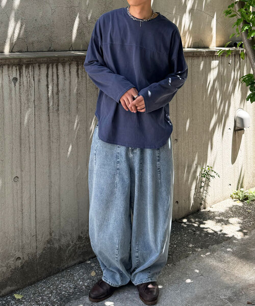 CIAOPANIC(チャオパニック)の「ピグメントBIGフットボールTEE(Tシャツ/カットソー・レディース・チャコールグレー/アイボリー/ネイビー/ピンク・FREE)」の20枚目の写真