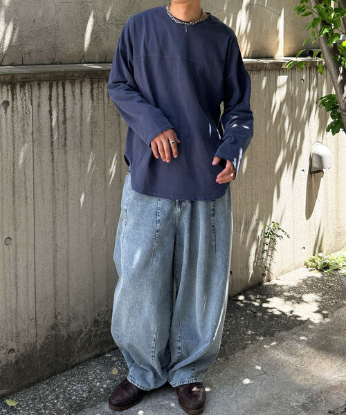 CIAOPANIC(チャオパニック)の「ピグメントBIGフットボールTEE(Tシャツ/カットソー・レディース・チャコールグレー/アイボリー/ネイビー/ピンク・FREE)」の21枚目の写真