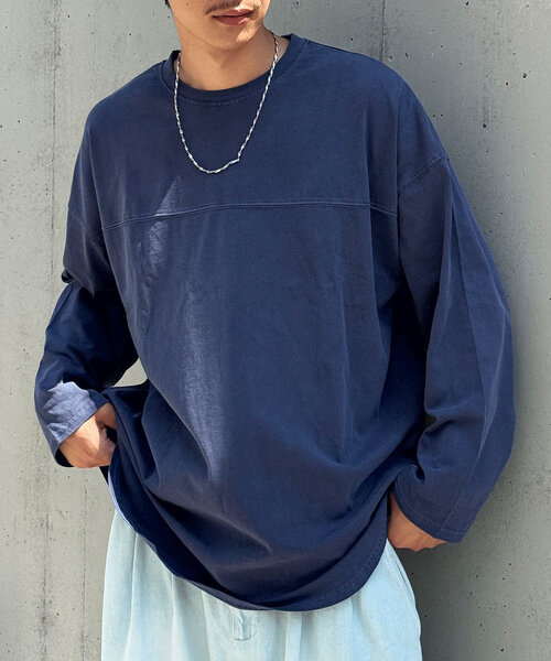 CIAOPANIC(チャオパニック)の「ピグメントBIGフットボールTEE(Tシャツ/カットソー・レディース・チャコールグレー/アイボリー/ネイビー/ピンク・FREE)」の22枚目の写真