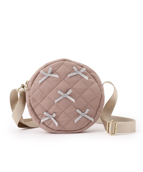 SHOO・LA・RUE(シューラルー)の「キルトリボンラウンドポシェット(ショルダーバッグ・キッズ・ベビーピンク/パープル・00)」の2枚目の写真