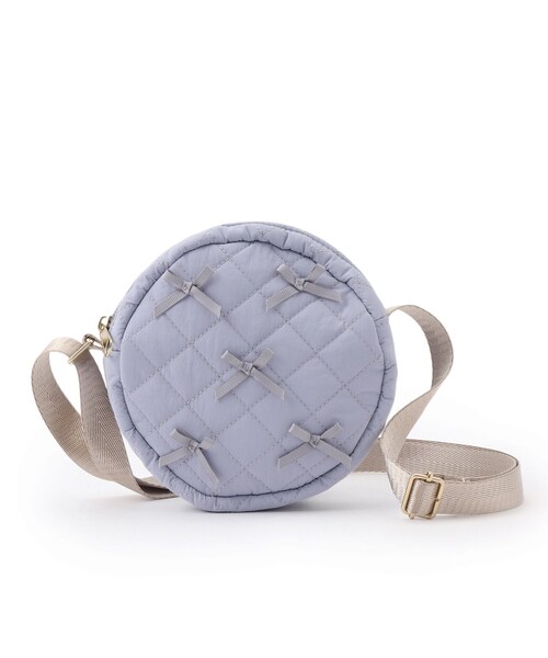 SHOO・LA・RUE(シューラルー)の「キルトリボンラウンドポシェット(ショルダーバッグ・キッズ・ベビーピンク/パープル・00)」の3枚目の写真