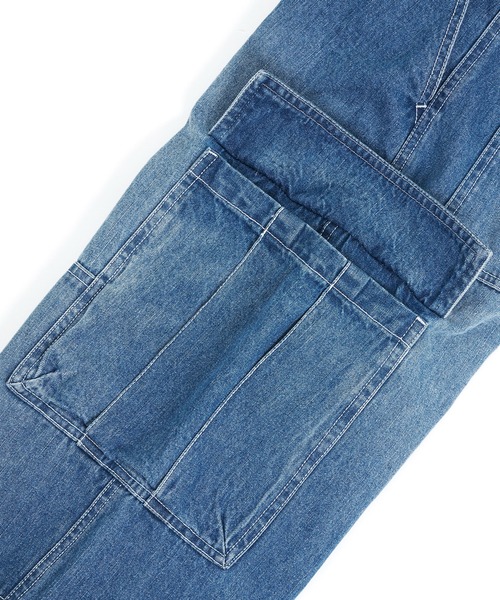 GLAZOS（グラソス）の「デニム・ダブルニーカーゴパンツ（その他パンツ・キッズ・ライトブルー/ブラック・S/M/L/LL）」の9枚目の写真