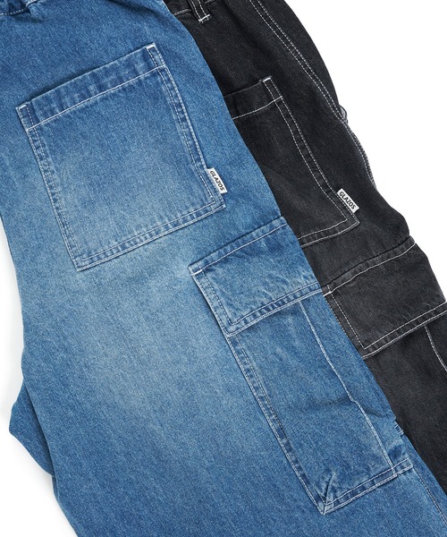 GLAZOS（グラソス）の「デニム・ダブルニーカーゴパンツ（その他パンツ・キッズ・ライトブルー/ブラック・S/M/L/LL）」の12枚目の写真