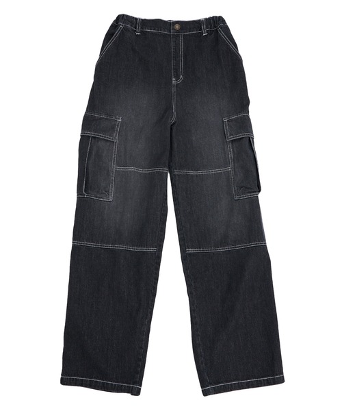 GLAZOS（グラソス）の「デニム・ダブルニーカーゴパンツ（その他パンツ・キッズ・ライトブルー/ブラック・S/M/L/LL）」の15枚目の写真