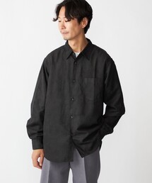 BENCH MARKING SHIRT: レギュラーカラー ポリエステル フェイクスエード シャツ