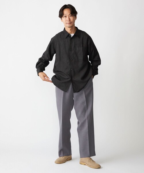 SHIPS(シップス)の「BENCH MARKING SHIRT: レギュラーカラー ポリエステル フェイクスエード シャツ(シャツ/ブラウス・メンズ・ダークグレー/グレー/ベージュ・MEDIUM/SMALL/LARGE)」の6枚目の写真