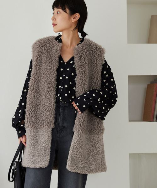 追加》ミックスボア×フェイクファーベスト（ブルゾン）｜JOURNAL