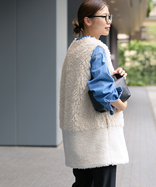 追加》ミックスボア×フェイクファーベスト（ブルゾン）｜JOURNAL