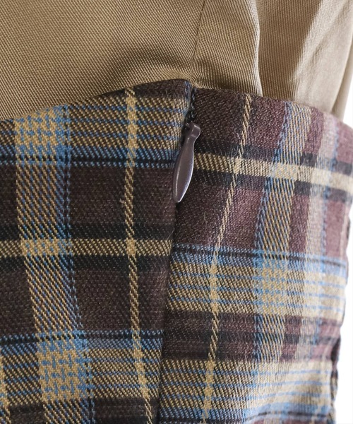 clear（クリア）の「【低身長用サイズ有】ケープ風チェック柄ドッキングフレアロングワンピース [大人 フェミニン]≪再入荷≫（ワンピース・レディース・ブラウン/ネイビー・F/XS）」の13枚目の写真