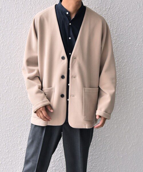 【セール】SHIPS any: 〈洗濯機可能〉ソフトダンボール ウォーム ノーカラー リラックス ジャケット◇（ノーカラージャケット）｜SHIPS any（シップス エニィ）