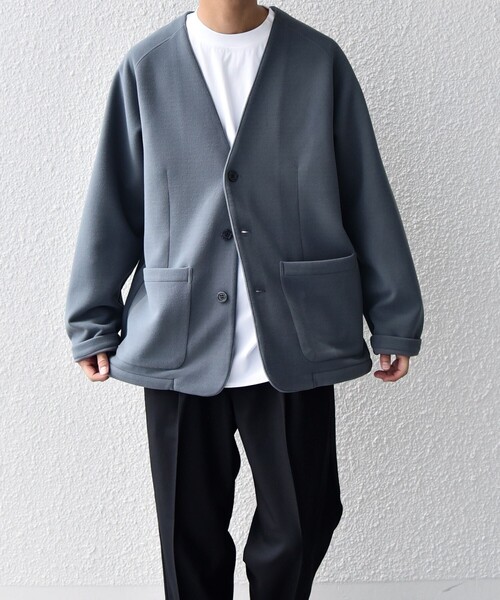 【セール】SHIPS any: 〈洗濯機可能〉ソフトダンボール ウォーム ノーカラー リラックス ジャケット◇（ノーカラージャケット）｜SHIPS any（シップス エニィ）