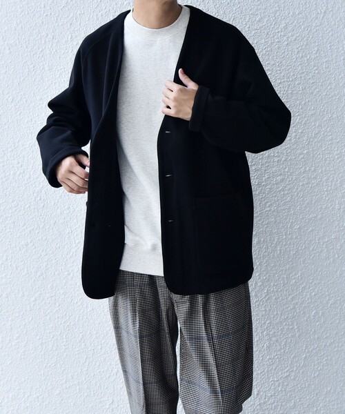 【セール】SHIPS any: 〈洗濯機可能〉ソフトダンボール ウォーム ノーカラー リラックス ジャケット◇（ノーカラージャケット）｜SHIPS any（シップス エニィ）ノーカラージャケット