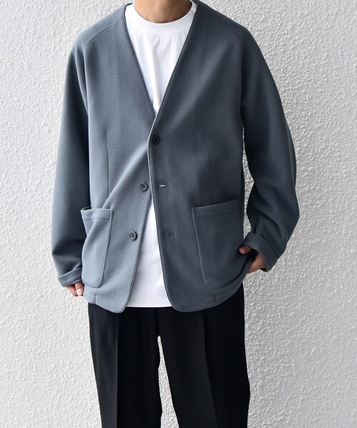 【セール】SHIPS any: 〈洗濯機可能〉ソフトダンボール ウォーム ノーカラー リラックス ジャケット◇（ノーカラージャケット）｜SHIPS any（シップス エニィ）