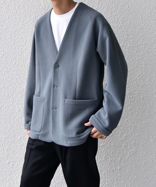 【セール】SHIPS any: 〈洗濯機可能〉ソフトダンボール ウォーム ノーカラー リラックス ジャケット◇（ノーカラージャケット）｜SHIPS any（シップス エニィ）