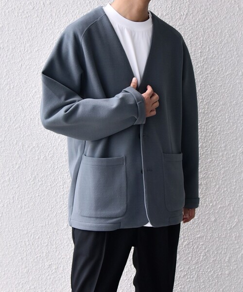 【セール】SHIPS any: 〈洗濯機可能〉ソフトダンボール ウォーム ノーカラー リラックス ジャケット◇（ノーカラージャケット）｜SHIPS any（シップス エニィ）