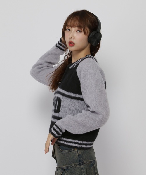 3.3 Field Trip （3.3フィールドトリップ）の「3.3 Field Trip／スポーティーハーフZIP（ニット/セーター・レディース・ホワイト/グレー・FREE）」の8枚目の写真