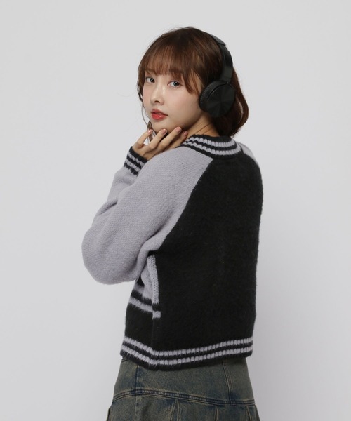 3.3 Field Trip （3.3フィールドトリップ）の「3.3 Field Trip／スポーティーハーフZIP（ニット/セーター・レディース・ホワイト/グレー・FREE）」の9枚目の写真