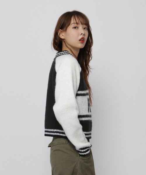 3.3 Field Trip （3.3フィールドトリップ）の「3.3 Field Trip／スポーティーハーフZIP（ニット/セーター・レディース・ホワイト/グレー・FREE）」の13枚目の写真