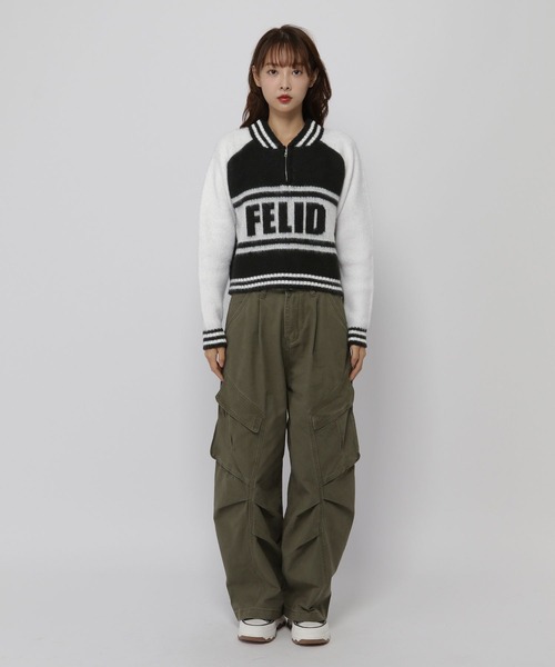 3.3 Field Trip （3.3フィールドトリップ）の「3.3 Field Trip／スポーティーハーフZIP（ニット/セーター・レディース・ホワイト/グレー・FREE）」の15枚目の写真