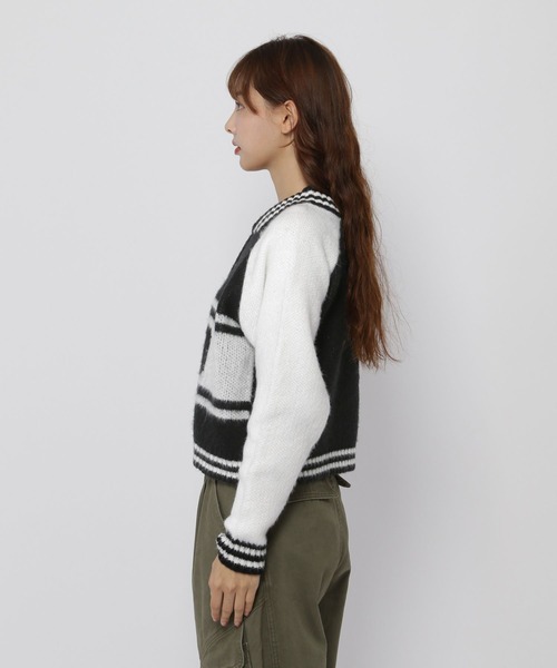 3.3 Field Trip （3.3フィールドトリップ）の「3.3 Field Trip／スポーティーハーフZIP（ニット/セーター・レディース・ホワイト/グレー・FREE）」の17枚目の写真