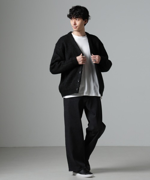 NANO universe（ナノユニバース）の「モヘヤライクニットカーディガン（カーディガン/ボレロ・メンズ・ブラウン/ネイビー/ブラック/パープル/グリーン・L/M/S）」の11枚目の写真