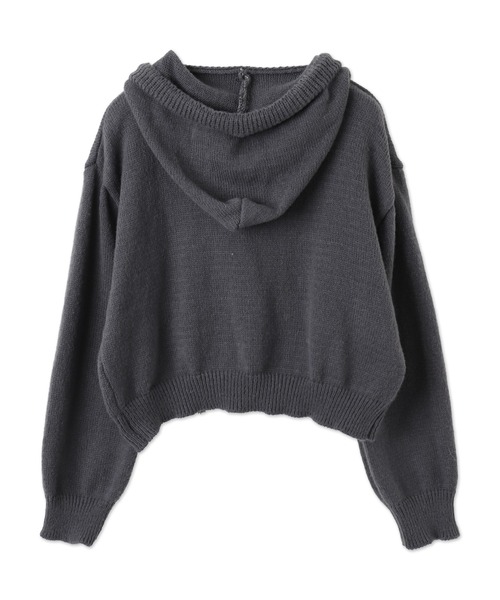 dispark（ディスパーク）の「DISPARK/スターニットカーブヘムZIPパーカー（カーディガン/ボレロ・レディース・ネイビー/チャコール・FREE）」の5枚目の写真