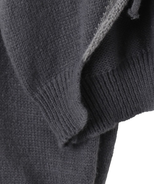 dispark（ディスパーク）の「DISPARK/スターニットカーブヘムZIPパーカー（カーディガン/ボレロ・レディース・ネイビー/チャコール・FREE）」の9枚目の写真