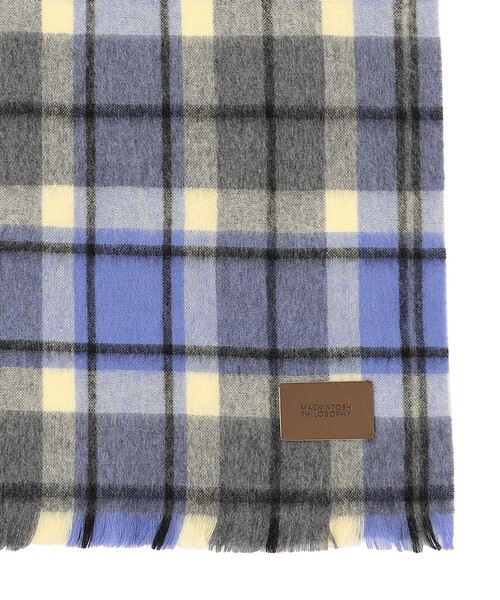 MACKINTOSH PHILOSOPHY（ﾏｯｷﾝﾄｯｼｭ ﾌｨﾛｿﾌｨｰ）の「ウォッシャブルカシミヤハウスチェックストール（ストール/ショール・レディース・ベージュ/ライトブルー・FREE）」の3枚目の写真