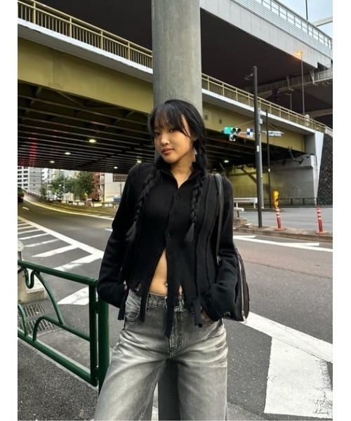 LAGUA GEM（ラグアジェム）の「MELLOW  CLASH  ニット（ニット/セーター・レディース・ブラック/グレー/バーガンディー・FREE）」の19枚目の写真