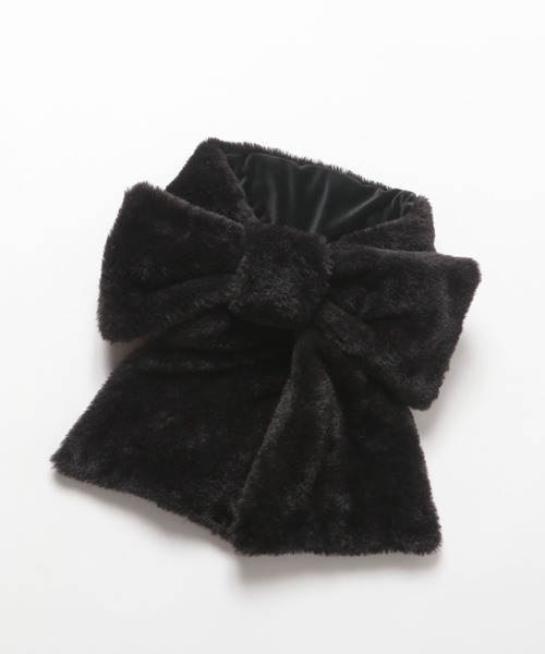 LOWRYS FARM（ローリーズファーム）の「サシコミリボンティペット　 138951（マフラー・レディース・アイボリー/ブラック/ブラウン・FREE）」の12枚目の写真